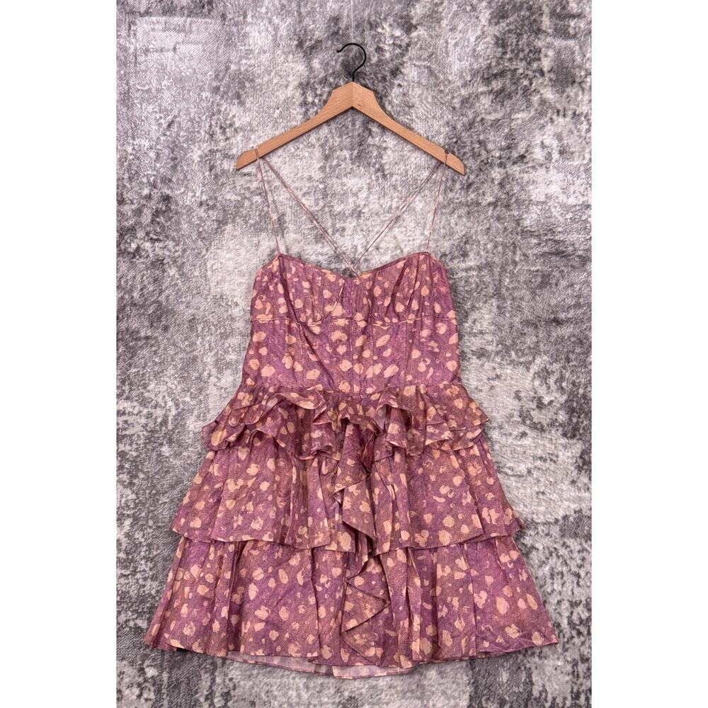 Ulla Johnson Pink Floral Ruffle Mini Dress